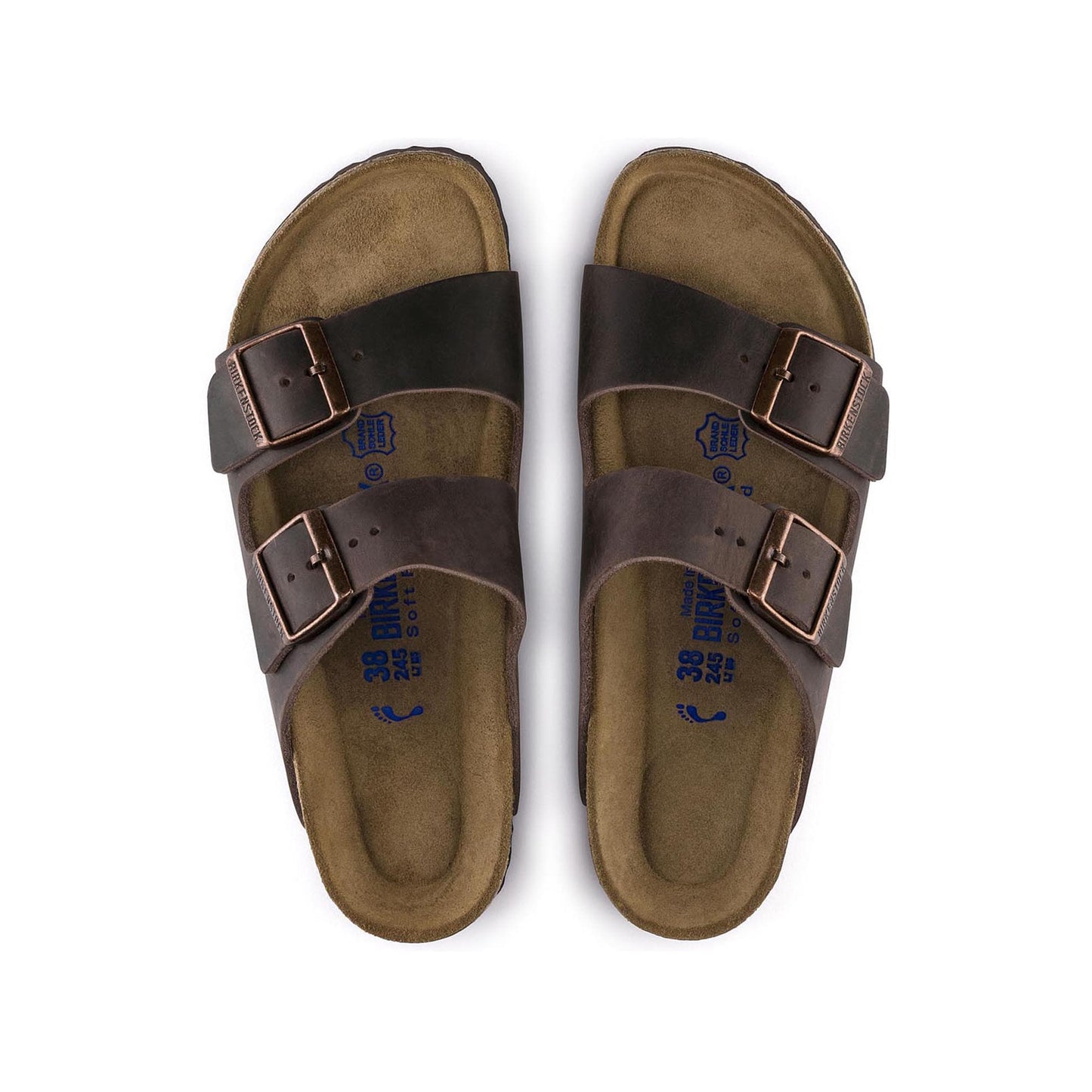 Birkenstock Men's Footwear > Sandals Birkenstock Men's Arizona SFB Oiled Leather Habana Narrow