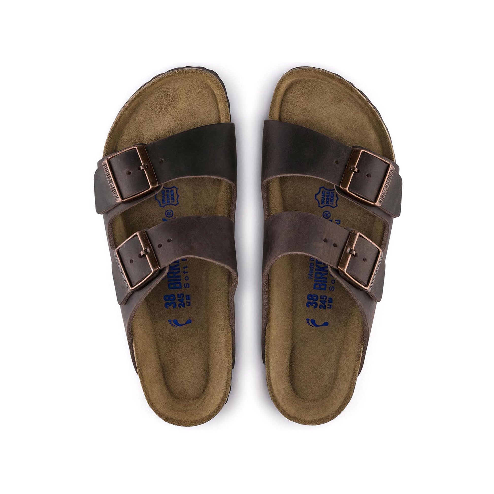 Birkenstock Men's Footwear > Sandals Birkenstock Men's Arizona SFB Oiled Leather Habana Narrow