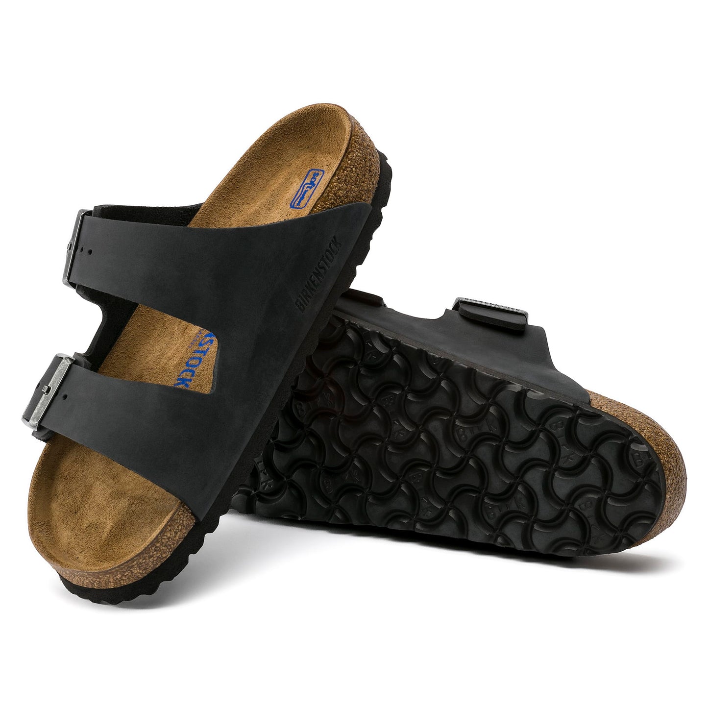 Birkenstock Men's Footwear > Sandals Birkenstock Men's Arizona Soft Footbed Oiled Leather  Black Regular