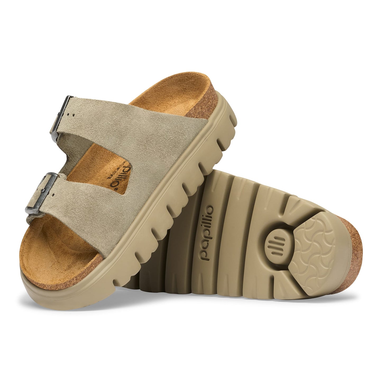 Birkenstock Women's Footwear > Sandals Birkenstock Women's Arizona Chunky Suede Leather Taupe Tonal Narrow