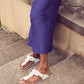 Birkenstock Women's Footwear > Sandals Birkenstock Women's Gizeh Leather White Flowers Regular