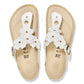 Birkenstock Women's Footwear > Sandals Birkenstock Women's Gizeh Leather White Flowers Regular