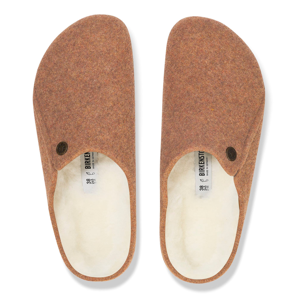 Birkenstock Women's Footwear > Slippers Birkenstock Women's Zermatt Shearling Wool Felt  Toffee Melange Narrow