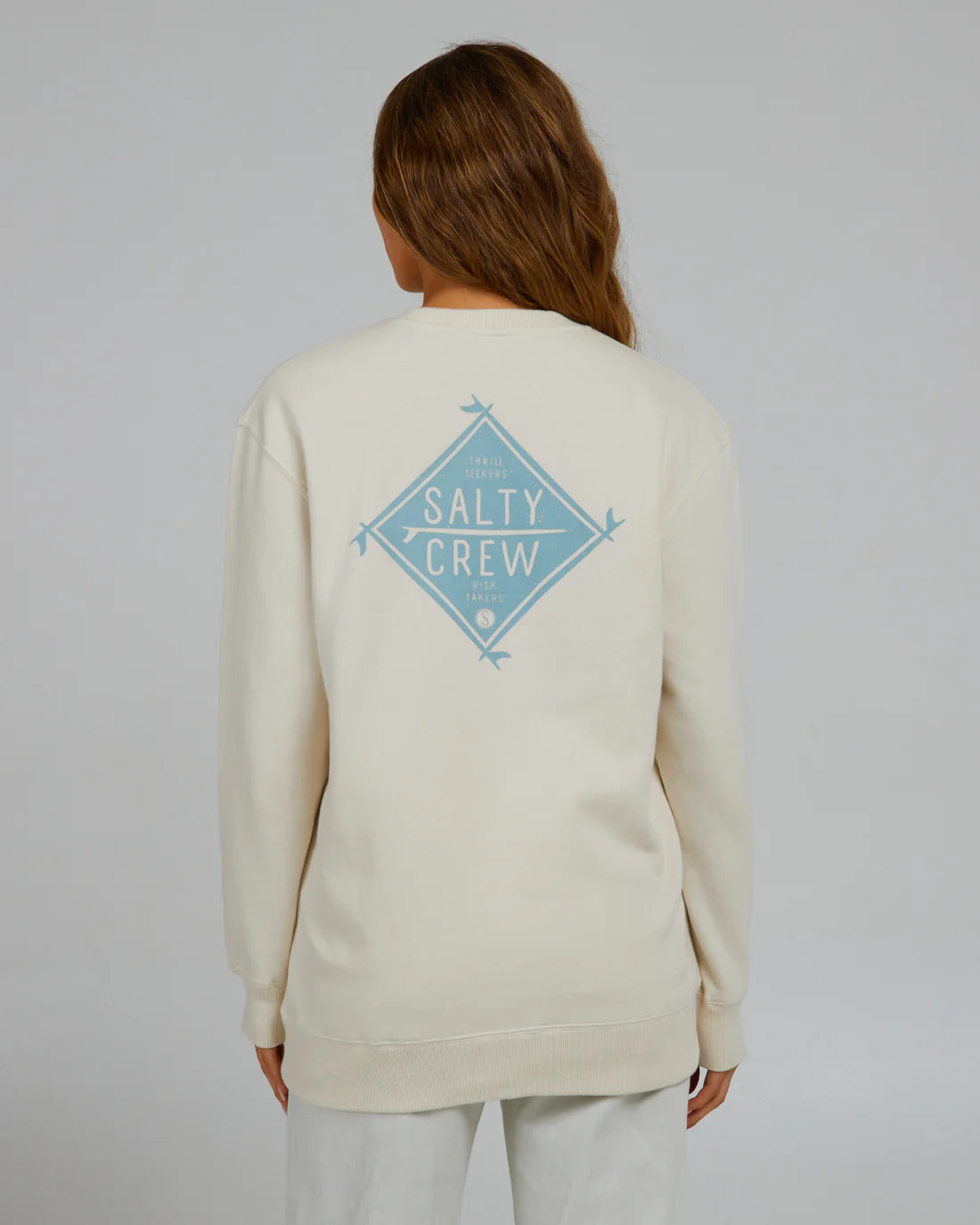 Salty Crew Women's Board Meeting Crew Bone