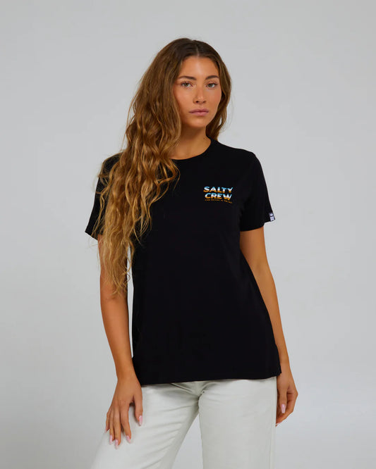 Salty Crew Women's Boardwalk Boyfriend Tee Black