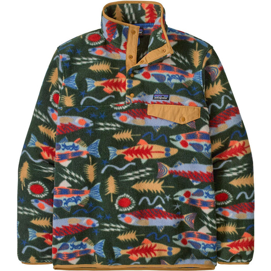 Patagonia Men's LW Synch Snap-T P/O Salmon Energy: Old Growth Green