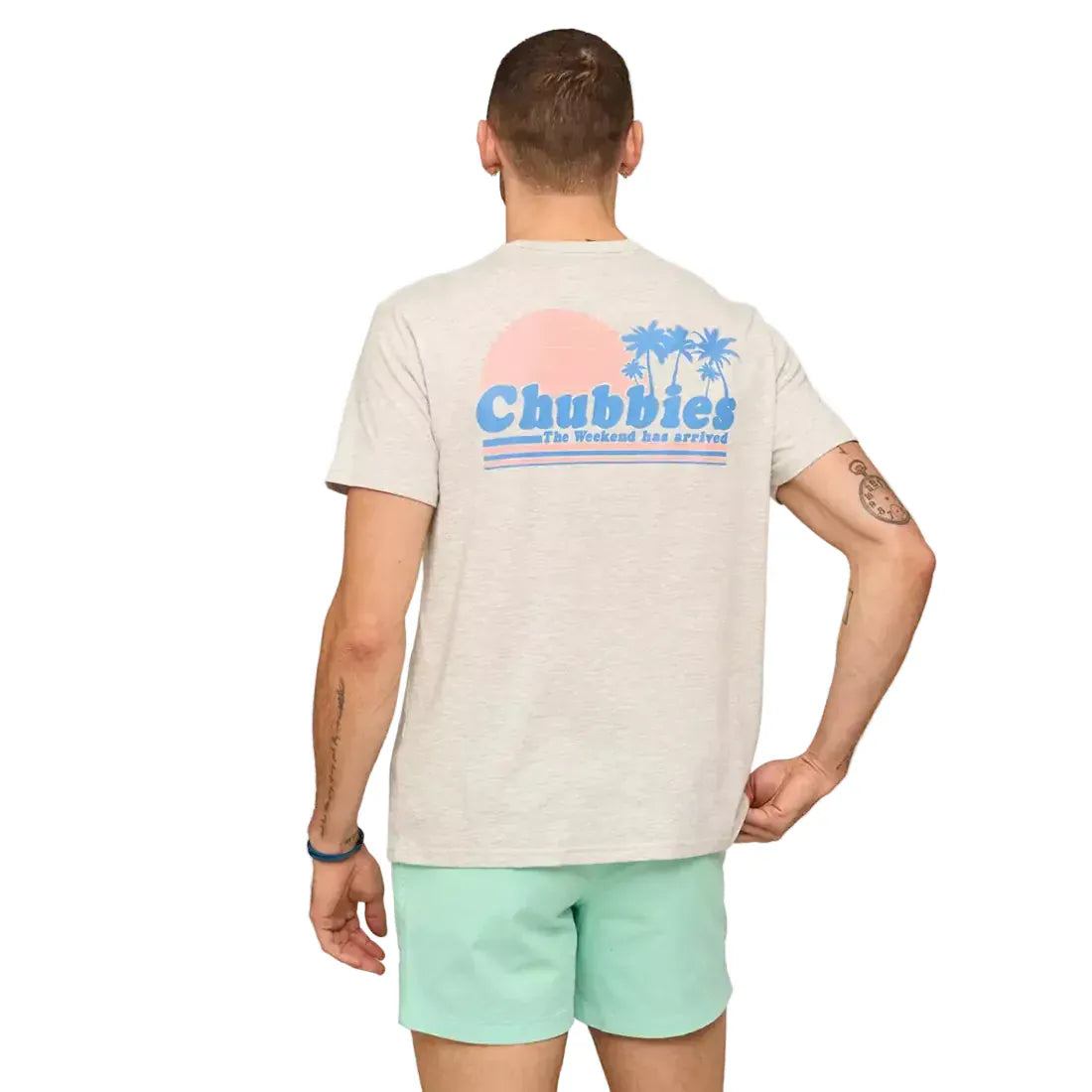Chubbies 505 Chubbies Men's The Ol' College Try Tee- Gray Light/Pastel Grey - Heather