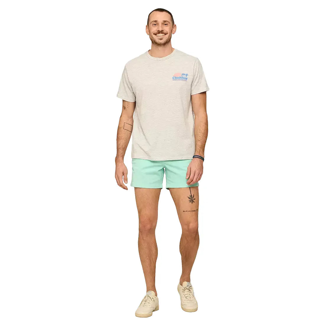 Chubbies 505 Chubbies Men's The Ol' College Try Tee- Gray Light/Pastel Grey - Heather