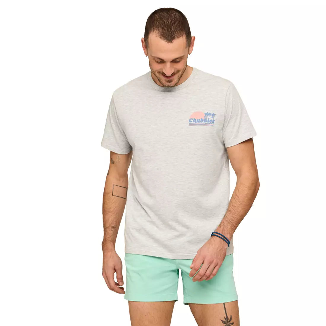 Chubbies 505 Chubbies Men's The Ol' College Try Tee- Gray Light/Pastel Grey - Heather