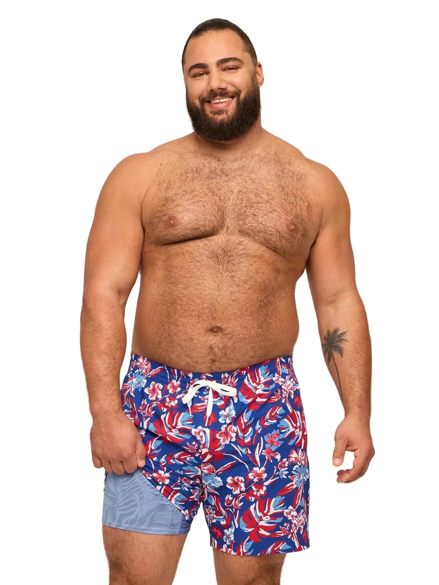 Chubbies Men's Apparel > Swim Chubbies Men's The Star Spangled Blooms 5.5" (Classic Lined Swim Trunk) Bright Blue