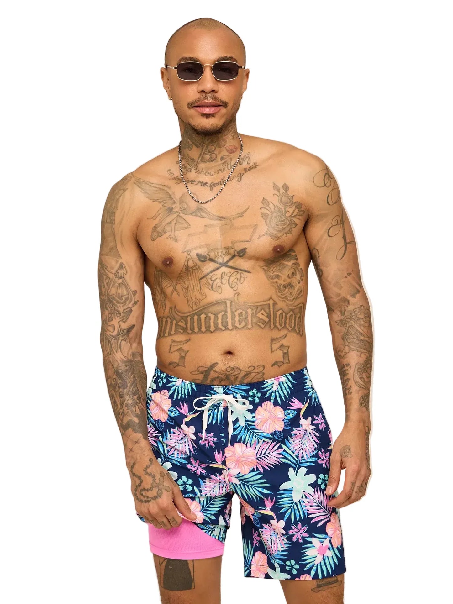 Chubbies Men's Apparel > Swim Chubbies Men's The Tropic Like Its Hots 7" (Classic Lined Swim Trunk) Navy