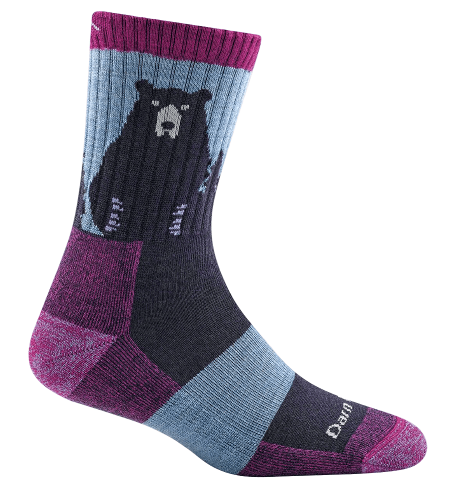 Darn Tough 194 Darn Tough Women’s Bear Town Micro Crew Lightweight With Cushion Purple