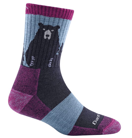 Darn Tough 194 Darn Tough Women’s Bear Town Micro Crew Lightweight With Cushion Purple