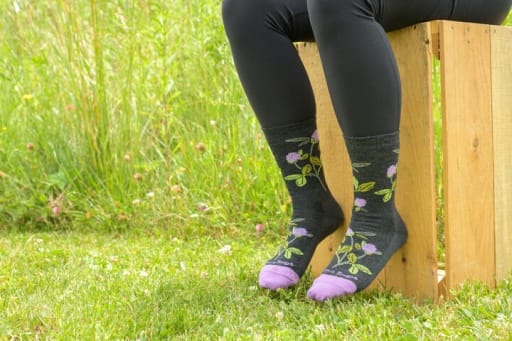 Darn Tough Accessories > Socks Darn Tough Women'S Blossom Crew Lightweight No Cushion Lifestyle Socks Charcoal