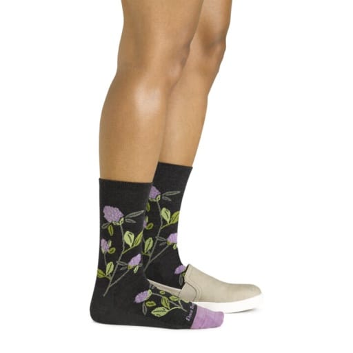 Darn Tough Accessories > Socks Darn Tough Women'S Blossom Crew Lightweight No Cushion Lifestyle Socks Charcoal
