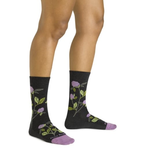 Darn Tough Accessories > Socks Darn Tough Women'S Blossom Crew Lightweight No Cushion Lifestyle Socks Charcoal