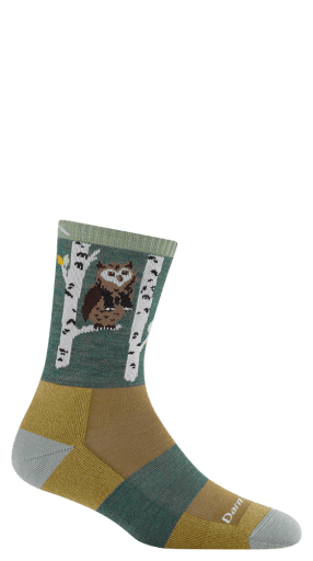 Darn Tough Accessories > Socks Darn Tough Women'S Critter Club Micro Crew Lightweight Cushion Hiking Socks Owl Green