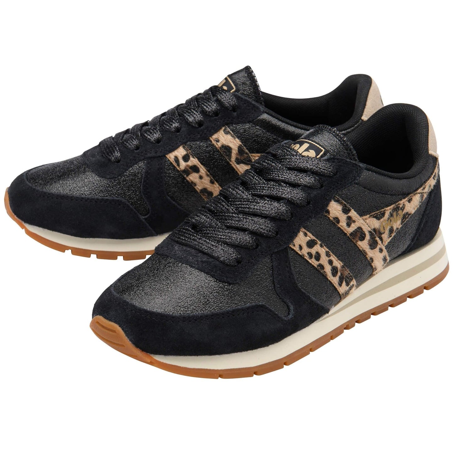 Gola 162 Gola Women's Daytona Blaze II Sneaker Black Leopard Bone