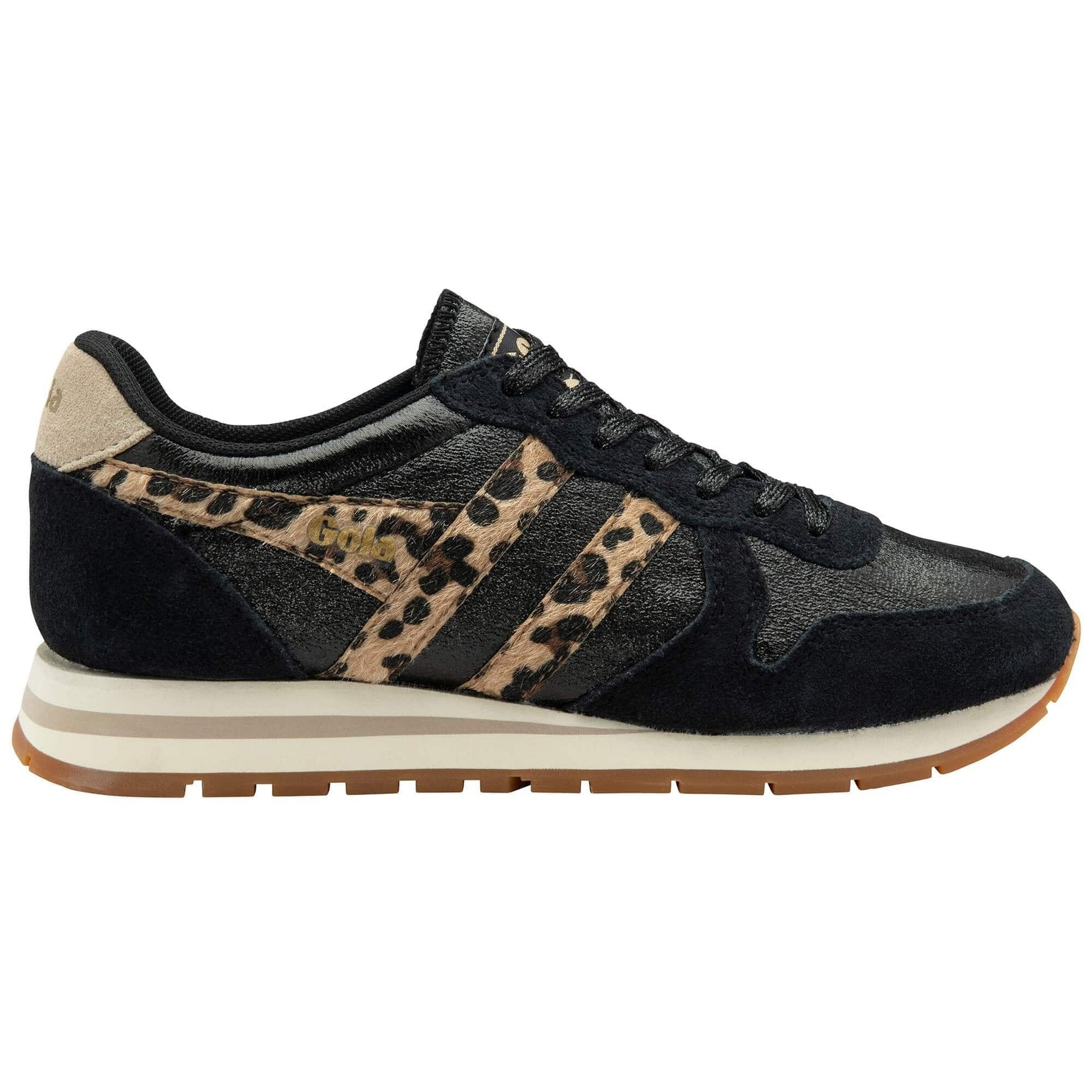 Gola 162 Gola Women's Daytona Blaze II Sneaker Black Leopard Bone