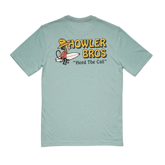 Howler Bros 505 Howler Bro's Men's Blended T-Shirt - El Monito Surfs : Riviera Blue