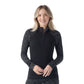 Smartwool Women's Classic Thermal Merino Base Layer 1/4 Zip BLACK DIGI SNOW