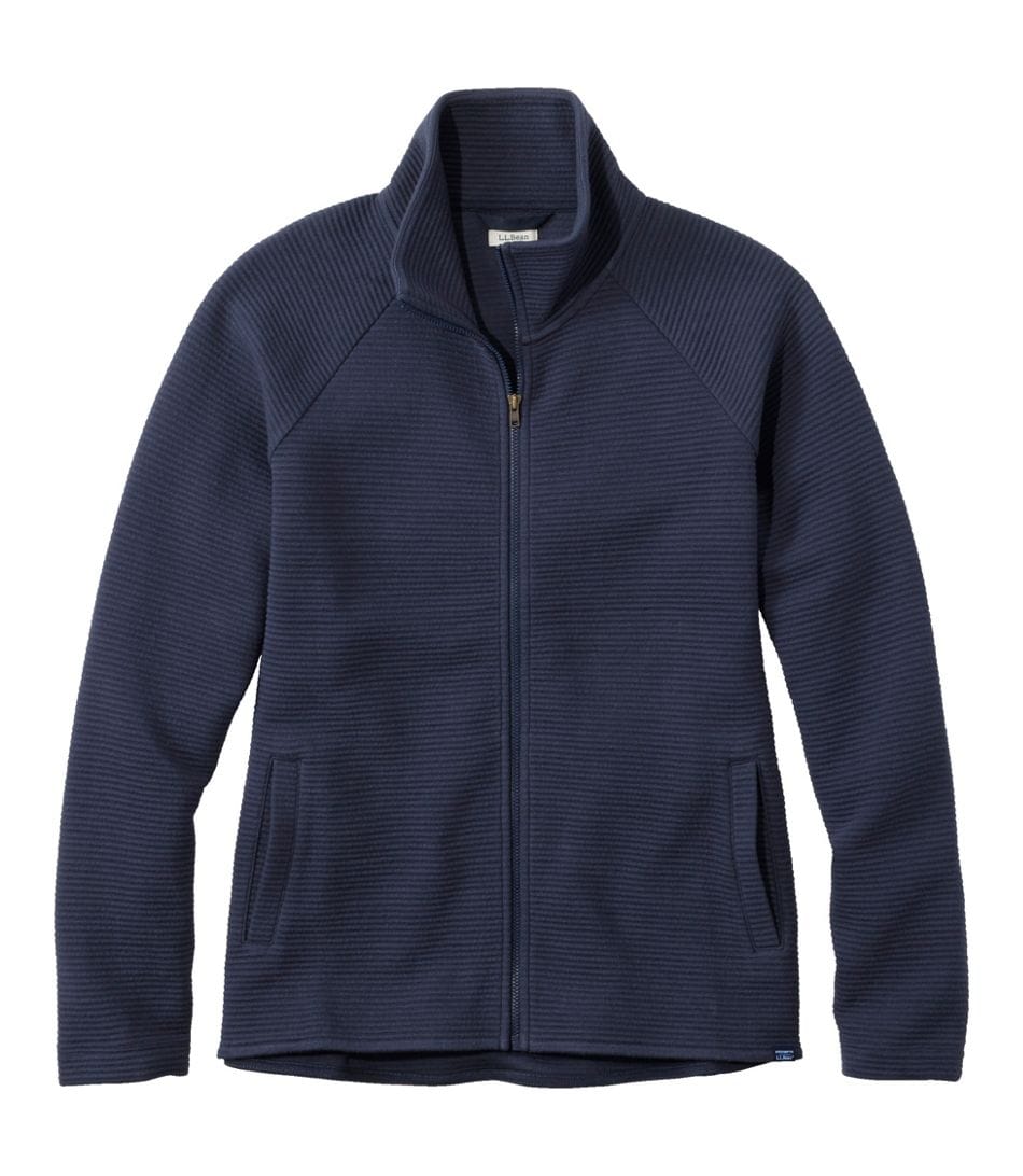 L.L. Bean 175 L.L. Bean Women's Lakewashed Double-Knit Full-Zip Classic Navy