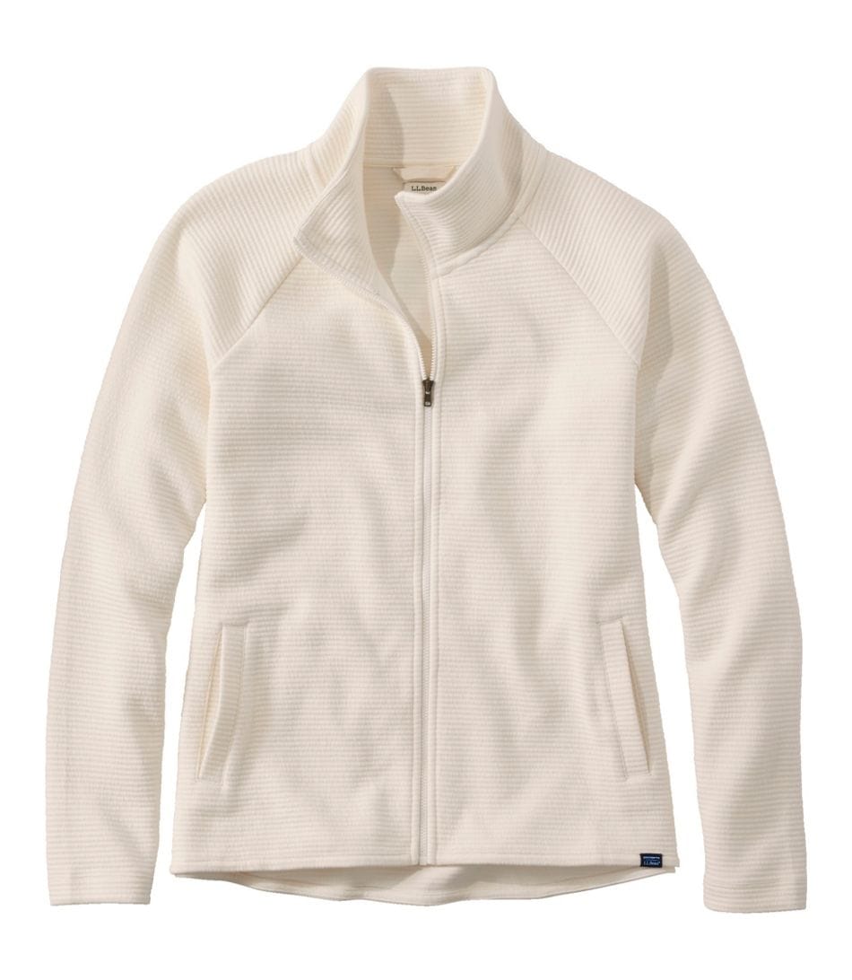 L.L. Bean 175 L.L. Bean Women's Lakewashed Double-Knit Full-Zip Sea Salt