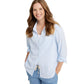 L.L. Bean 181 L.L. Bean Women's Bean's Seacoast Seersucker Big Shirt  Brightwater Blue Stripe