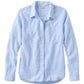 L.L. Bean 181 L.L. Bean Women's Bean's Seacoast Seersucker Big Shirt  Brightwater Blue Stripe