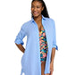 L.L Bean 181 L.L. Bean Women's Cloud Gauze Cover-Up Shirt Regular Seaboard Blue