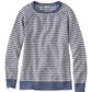 L.L. Bean 181 L.L. Bean Women's Midweight Cotton Slub Rollneck Pullover Stripe Cream/Soft Indigo