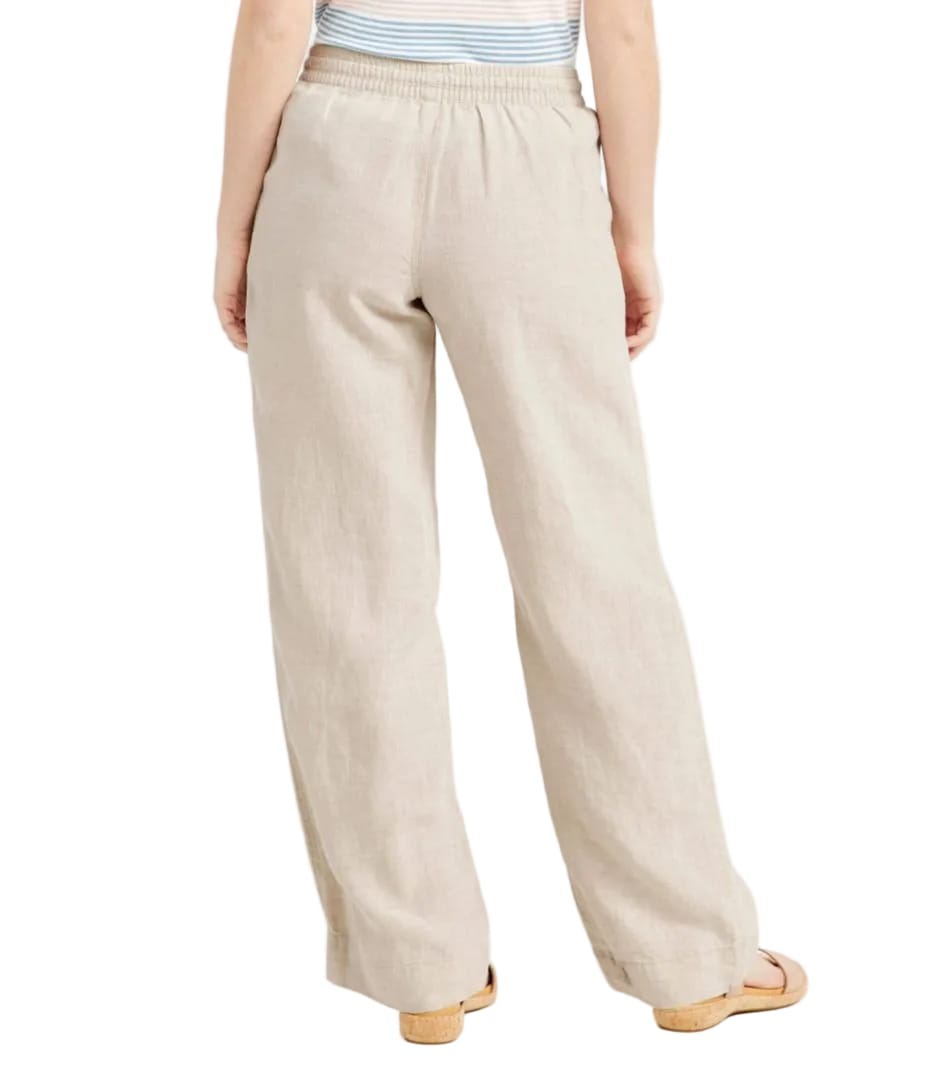 L.L. Bean 181 L.L. Bean Women's Premium Linen Breezy Pull-On Pant Oatmeal
