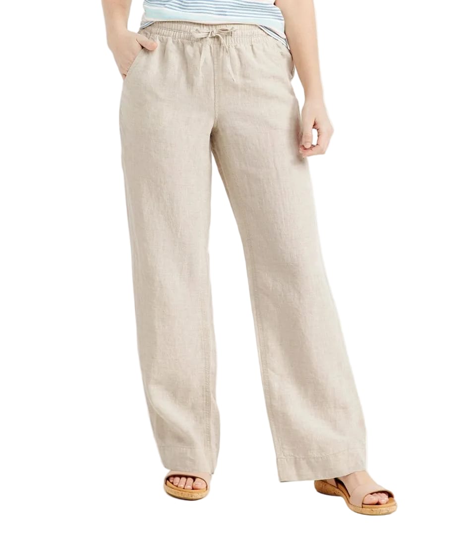 L.L. Bean 181 L.L. Bean Women's Premium Linen Breezy Pull-On Pant Oatmeal