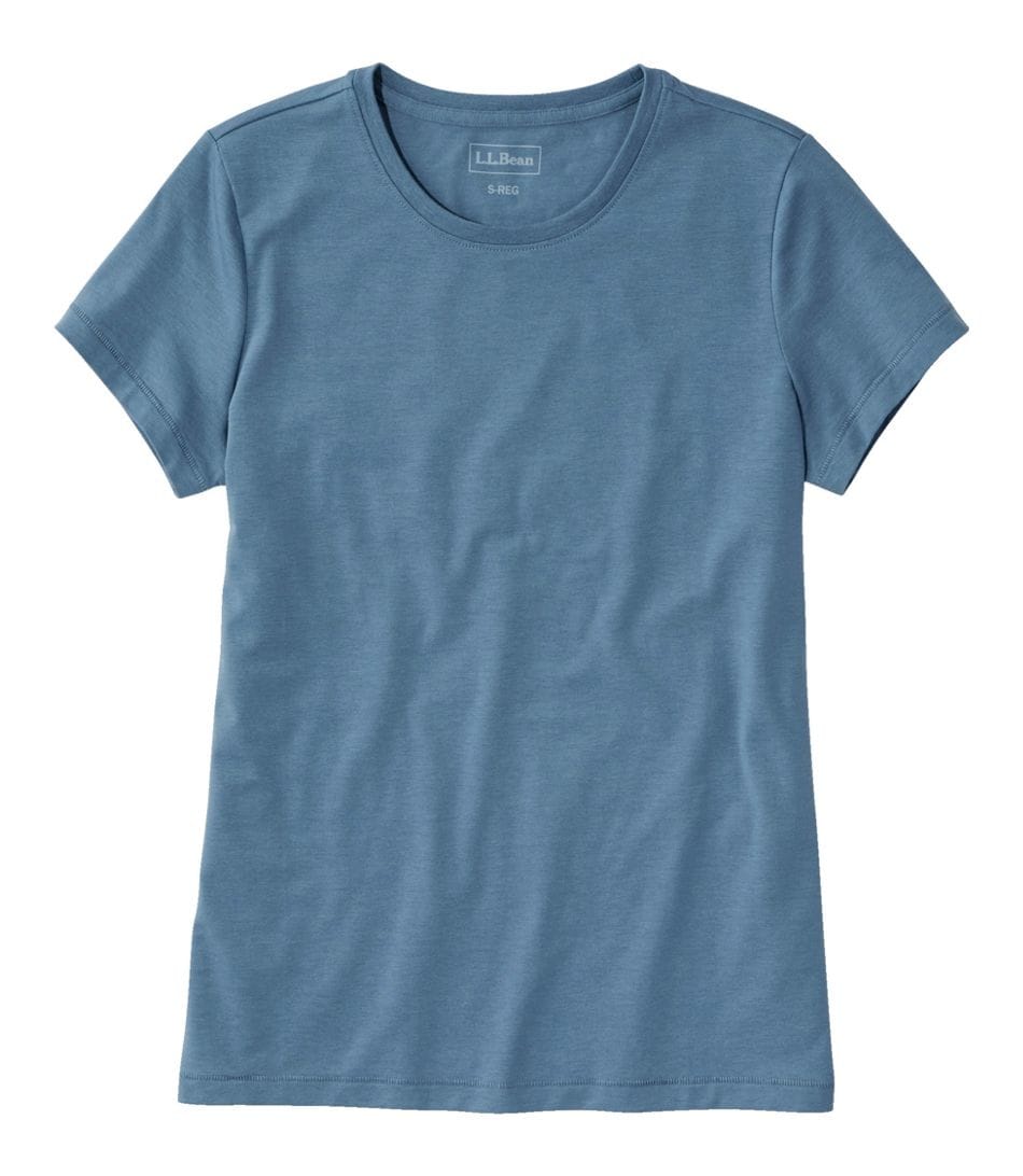 L.L. Bean 181 L.L. Bean Women's Soft Stretch Supima Tee Crewneck Short Sleeve Bayside Blue