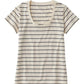 L.L. Bean 181 L.L. Bean Women's Soft Stretch Supima Tee Scoopneck Short Sleeve Stripe Sailcloth/Classic Navy