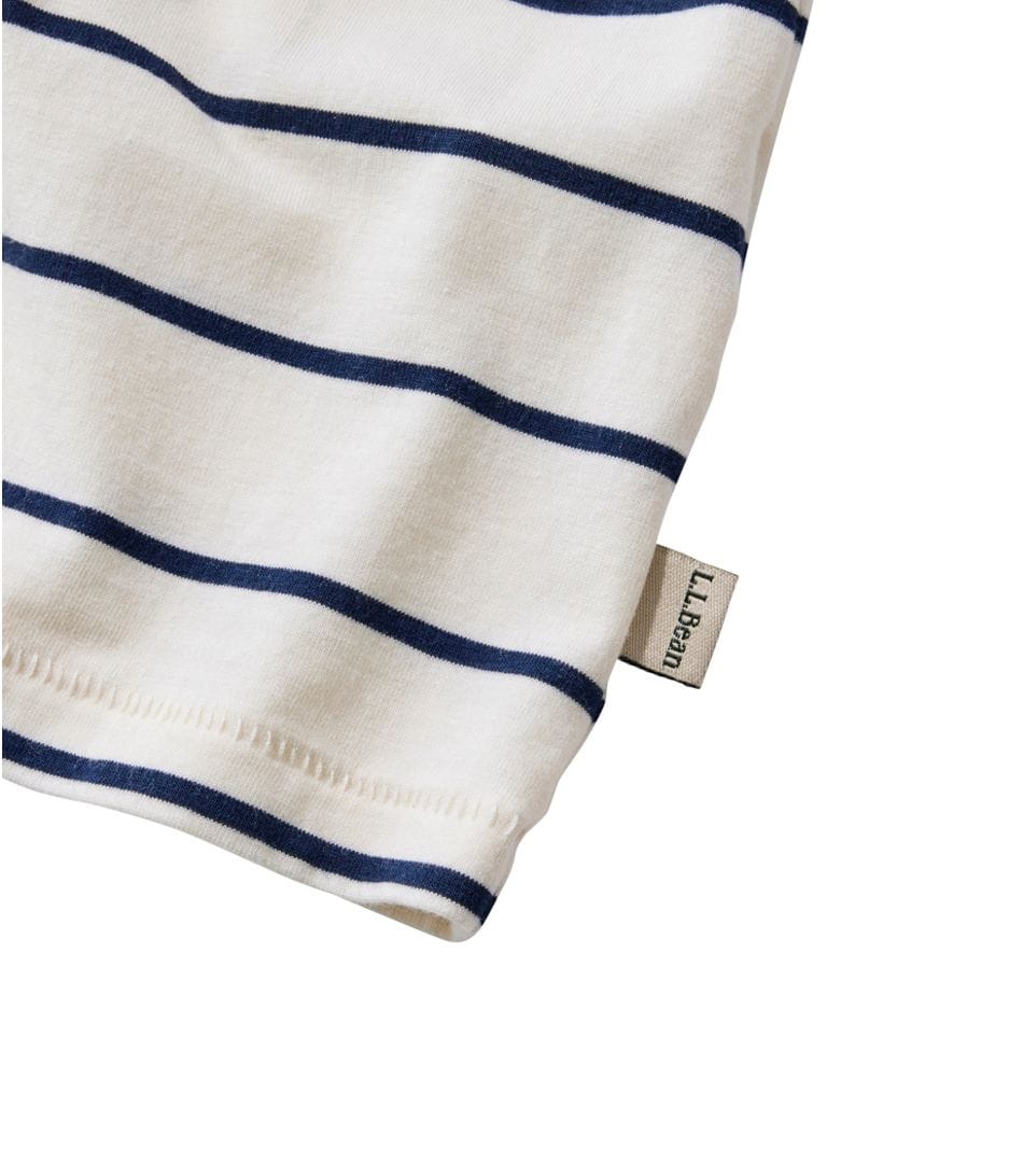 L.L. Bean 181 L.L. Bean Women's Soft Stretch Supima Tee Scoopneck Short Sleeve Stripe Sailcloth/Classic Navy