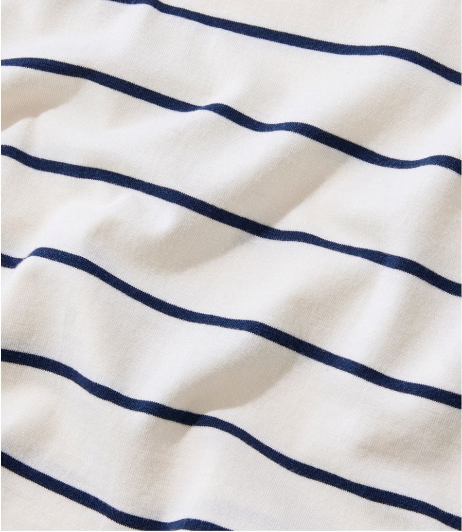 L.L. Bean 181 L.L. Bean Women's Soft Stretch Supima Tee Scoopneck Short Sleeve Stripe Sailcloth/Classic Navy