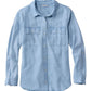 L.L. Bean 181 L.L. Bean Women's Soft Washed Tencel Utility Shirt Chambray Blue