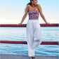 L.L Bean 184 L.L. Bean Women's Cloud Gauze Wide-Leg Pant Regular White