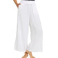 L.L Bean 184 L.L. Bean Women's Cloud Gauze Wide-Leg Pant Regular White