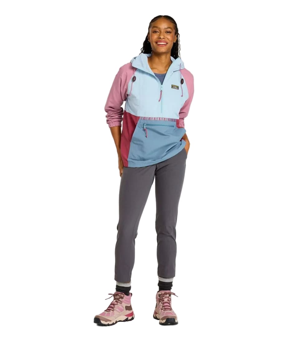 L.L. Bean 189 L.L. Bean Women's Mountain Classic Anorak Multi Color Oyster Blue/Forest Gray