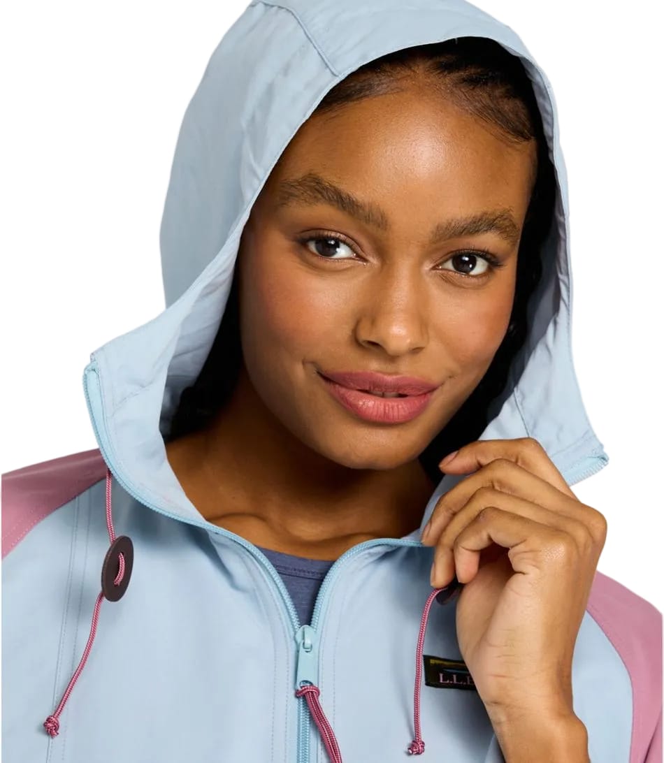 L.L. Bean 189 L.L. Bean Women's Mountain Classic Anorak Multi Color Oyster Blue/Forest Gray
