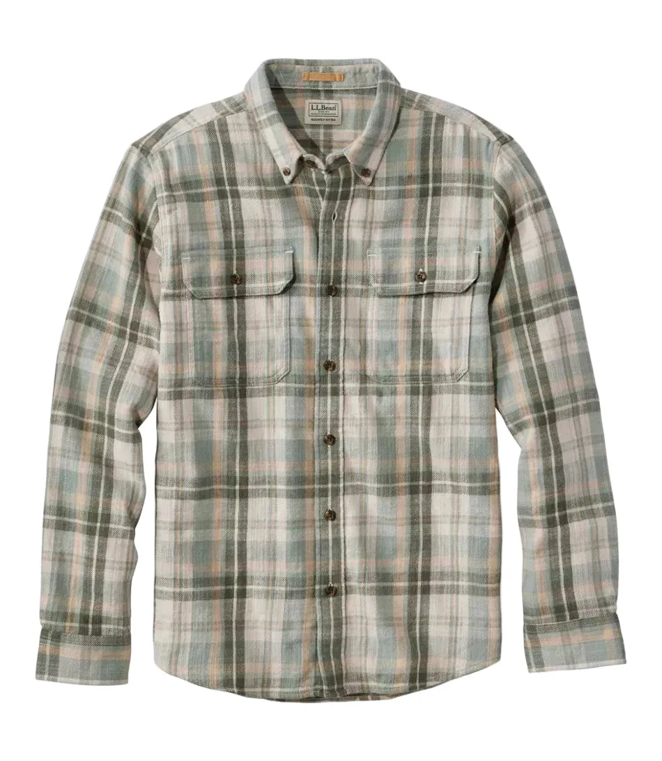 L.L. Bean Men's Apparel > Wovens and Flannels L.L. Bean Men's 1912 Field Flannel Shirt Slightly Fitted Plaid Regular Faded Sage
