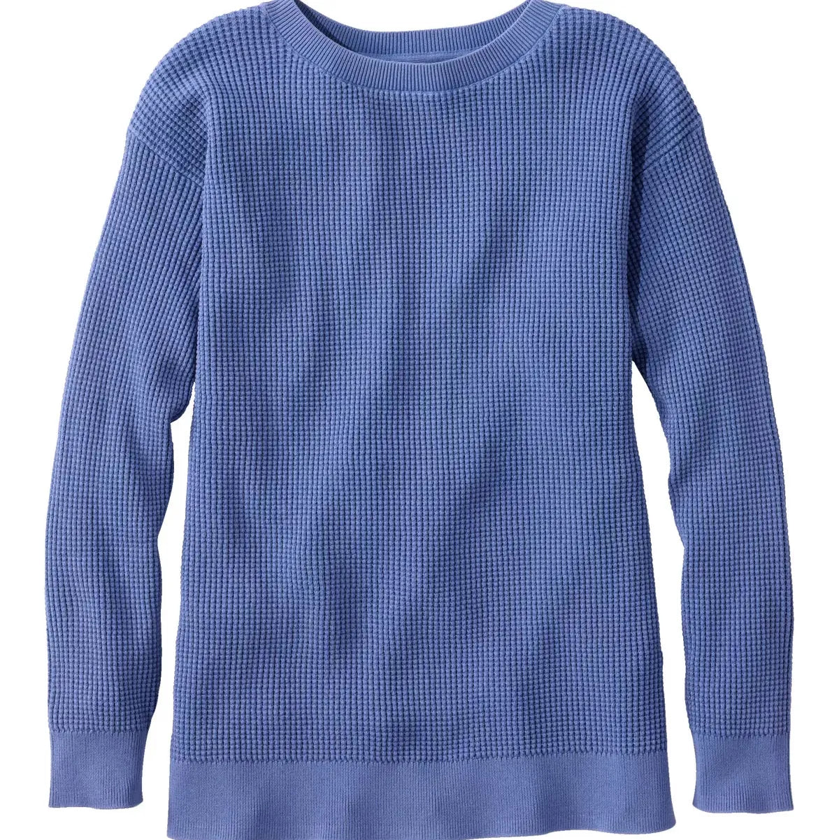 L.L. Bean Women’s Apparel > Fleece & Midlayers L.L. Bean Women's Sunwashed Waffle Pullover Sweater Regular Deep Lake