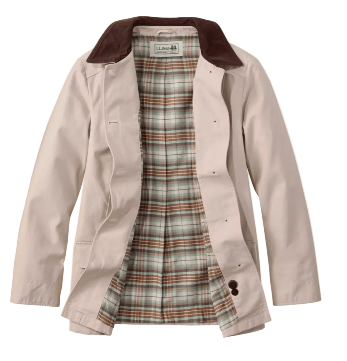 L.L. Bean Women’s Apparel > Outerwear L.L. Bean Adirondack Barn Coat Flannel Lined Women'S Regular Stone