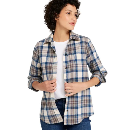 L.L. Bean Women’s Apparel > Tops L.L. Bean Women's Scotch Plaid Shirt Regular Indigo Tartan