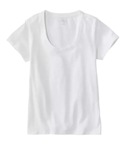 L.L. Bean Women's Apparel > Tops L.L. Bean Women's Soft Stretch Supima Tee Scoopneck Short Sleeve White