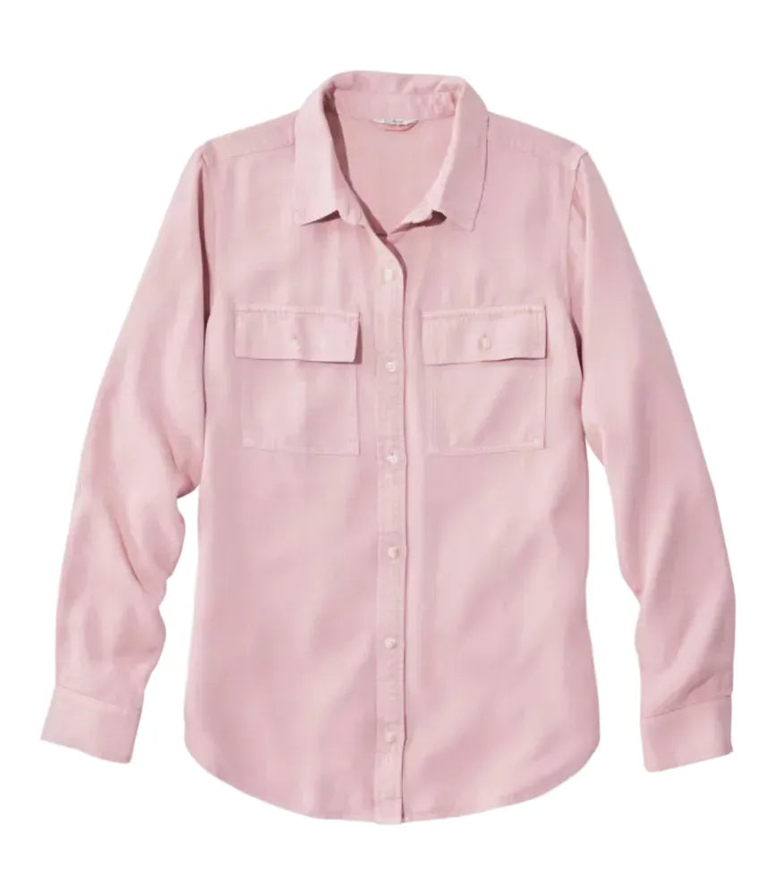 L.L. Bean Women's Apparel > Tops L.L. Bean Women's Soft Washed Tencel Utility Shirt Pink Sandstone