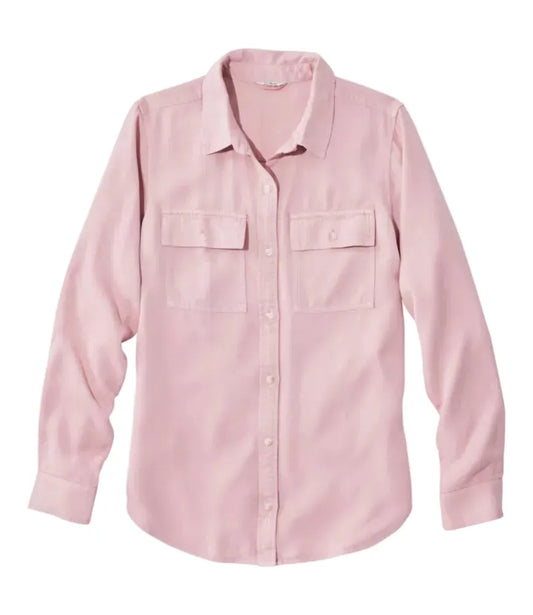 L.L. Bean Women's Apparel > Tops L.L. Bean Women's Soft Washed Tencel Utility Shirt Pink Sandstone