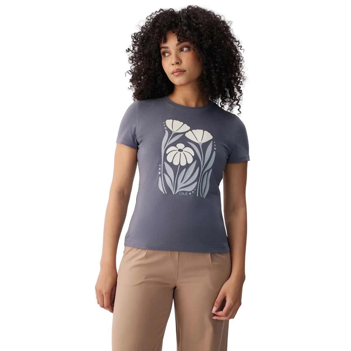 Lole Women's Apparel > Tops Lole Women’s Laurier Logo T-Shirt Stone Blue Petal